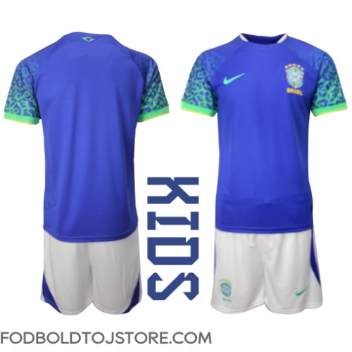Brasilien Udebanesæt Børn VM 2022 Kortærmet (+ Korte bukser)